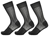 Mona's Choice 3-Pack Mens Silk Dress Socks/Mens Sheer Dress Socks/Mens Nylon Dress Socks (Black)
