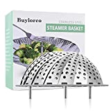 Buylorco Steamer Basket Stainless Steel Folding Vegetable Steamer Insert Steamer Cookware for Veggie Seafood Cooking (fit pots for 5" to 9")