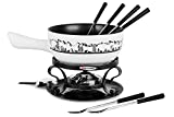 Swissmar Cheese Fondue Sets - Includes Ceramic Pots, Rechauds, Six (6) Fondue Forks, Fondue Burner, and Recipe Card (Swissmar Heidi Fondue Set)