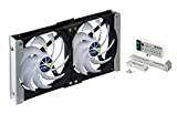 TITAN- 12V DC IP55 Waterproof Double Rack Mount Ventilation Cooling Fan with Timer and Speed Controller- TTC-SC20 (140mm)