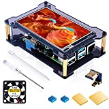 Miuzei Raspberry Pi 4 Touchscreen with Case Fan, 4 inch IPS Touch Screen LCD Display, 800x480 HDMI Monitor for RPI 4b 8gb/4gb/2gb with Touch Pen (Support Raspbian/Kali/Octopi/Ubuntu)- No Raspberry Pi