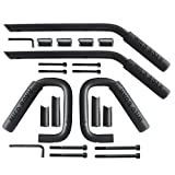 Tradesman K Front & Rear Grab Bar Steel Grab Handle Kit for 2007-2018 Jeep Wrangler JK JKU Sports Sahara Freedom Rubicon X Unlimited 4 Doors,Black