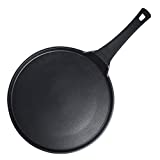 S·KITCHN Crepe Pan Nonstick Dosa Pan, Tawa Pan for Roti Indian, Non-Stick Pancake Griddle Compatible with Induction Cooktop, Comal for Tortillas, Griddle Pan for Stove Top - 12.5 Inches