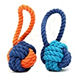 XPangle Dog Ball Toy,Dog Interactive Rope Chew Toys Durable Teeth Throw and Tug War Plays for Medium to Large Breeds and Puppies(Orange)