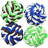 Otterly Pets Large Dog Toys Rope Balls for Dogs Big Tough Natural Cotton Rope Ball Chew Toy Set for Larger Breed (4-Pack)