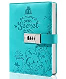 Lock Diary Leather Locking Journal Writing Notebook Vintage Lock Planner Agenda Personal Diary Gift Blue