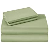 HOMEIDEAS Bed Sheets Set Extra Soft Brushed Microfiber 1800 Bedding Sheets - Deep Pocket, Wrinkle & Fade Free - 4 Piece(Queen,Sage Green)