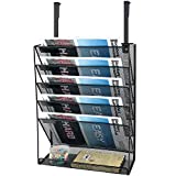 Samstar Hanging Wall File Organizer, 5-Tier Vertical Wall Mount File Holder with 1 Flat Tray for Cubicle Partition Office Home, Black