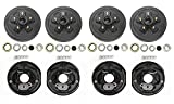 LIBRA 2 Sets Trailer 5 on 4.5" B.C. Hub Drum Kits with 10" x2-1/4 Electric Brakes for Tandem 3500 Lbs Axles