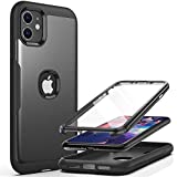 YOUMAKER Metallic Designed for iPhone 11 Case, Full Body Rugged with Built-in Screen Protector Heavy Duty Protection Slim Fit Shockproof Cover for iPhone 11 Case 6.1 Inch-Black