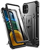 Poetic Compatible with iPhone 11 Case: [6FT Military Grade Drop Protection] iPhone 11 Case with Screen Protector, Heavy Duty Protection, Kickstand, Shockproof Phone Case for iPhone 11 (6.1"), Black