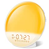 Sunrise Alarm Clock, Wake Up Light with Sunrise/Sunset Simulation, Dual Alarms with FM Radio, 7 Nature Sounds & Snooze, 7 Colors Night Light, Bedroom Digital Alarm Clock for Heavy Sleepers Adults Kids