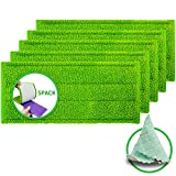 Microfiber Reusable Mop Pads 5pcs Compatible with Swiffer WetJet -12 Inch Durable and Washable Microfiber Mop Pad Refills Cleaning of Wet or Dry Floors Fitting for Home/Office Cleaning Supplies,Green