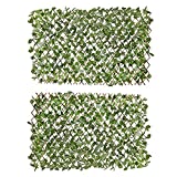 Verseo Faux Ivy Greenery Yard Decoration, Ivy Hedge Privacy Screen, Expandable (2 Pieces)