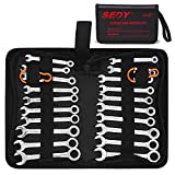 SEDY 22-Piece Mini Combination Wrench Set, Metric & SAE Ignition Wrench Set, 4-11mm & 5/32'' to 7/16'', Midget Small Wrench Set with Zipper Bag