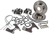 JEGS GM 10 & 12 Bolt Rear Disc Brake Conversion Kit | With Parking Brake | Fits Standard Shock Configuration | Plain Rotors | Loaded Calipers