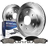 Detroit Axle - 6 Lug Rear Disc Rotors + Brake Pads Replacement for Ford F-150 Lincoln Mark LT - 4pc Set