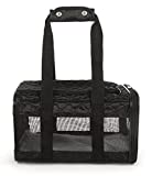 Sherpa Original Deluxe Travel Pet Carrier, Airline Approved, Padded & Washable, Includes Mesh Windows & Spring Frame, Black Lattice Stitching, Small