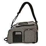 Sherpa Backpack Pet Carrier, Airline Approved, Machine Washable, Mesh Windows, Safety Locks, Spring Frame, Gray, Medium