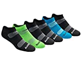 Saucony Men's Multi-Pack Mesh Ventilating Comfort Fit Performance No-Show Socks, Black Fashion (6 Pairs), Shoe Size 8-12