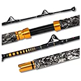Fiblink 1-Piece Saltwater Offshore Trolling Rod 6-Feet Big Game Rod Conventional Boat Fishing Pole (50-80lbs)