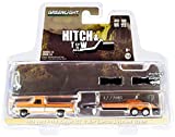 Greenlight 32220 B "Compatible With" 1976 Ford F-150 Ranger XLT Trailer Special Pickup Truck Orange & White w/Flatbed Trailer Hitch & Tow 1/64 Diecast Model Car