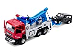 Toy Tow Truck Pull Back Toy Cars Miniature Carrier Truck Toy for Boys and Girls, Lights and Sound