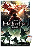 Trends International Attack on Titan-Season 2 Teaser One Sheet Wall Poster, 22.375" x 34", Poster & Mount Bundle