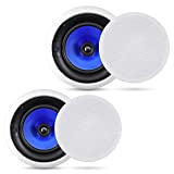 Pyle Home 2-Way In-Wall In-Ceiling Speaker System - Dual 8 Inch 300W Pair of Ceiling Wall Flush Mount Speakers w/ 1" Silk Dome Tweeter, Adjustable Treble Control - For Home Theater Entertainment PIC8E