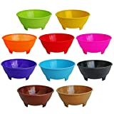 10 Set Salsa Bowls For Mexican Party - 20 oz Guacamole Serving Bowls For Taco Bar Containers - Molcajete De Plastico Mexicano - Fiesta Chip And Dip Guac Bowls - Salseros Mexicanos - Dipping Sauce Cups