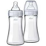 Chicco Duo 9oz. Hybrid Baby Bottle with Invinci-Glass Inside/Plastic Outside 2-Pack in Clear/Grey