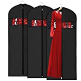 Univivi Garment Bag Suit Bag for Storage and Travel 60 inch, Lightweight Sturdy Full Zipper Washable Suit Cover for Dresses, Suits, Coats, Set of 3