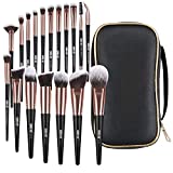 Makeup Brushes, 18 Pcs Professional Premium Synthetic Makeup Brush Set with Case, Foundation Kabuki Eye Travel Make up Brushes sets (Black Gold)