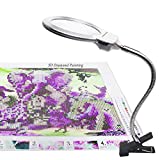 5D Diamond Painting Tools, LED Light with Magnifiers for Diamond Painting, 4X & 6X Magnifier LED Light with Clip and Flexible Neck, 5D Diamond Painting and Cross Stitch Tool Accessory Magnifier Lamp