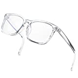 DeBuff Blue Light Blocking Glasses Women Men Clear Lens Square Frame Computer Eyeglasses (Clear)