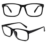 Happy Store CN12 Casual Fashion Basic Square Frame Clear Lens Eye Glasses for Women Men Matte Black