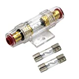 Carviya 4-8 Gauge AWG in-line Waterproof Fuse Holder with Two 60A AGU Type Fuses For Car Audio/Alarm/Amplifier/Compressors (1 Pack)
