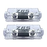 ZBSJAKU 0/2/4/8 Gauge AWG ANL Fuse Holders(2 Pack)+100 Amp ANL Fuses (2 Pack) for Car Audio/Alarm/Amplifier(2 Pack)