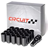 Circuit Performance Tuner Key Acorn Lug Nuts Black 12x1.5 Forged Steel (20pc + Tool)