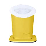 MOSISO Eyeglasses Holder, Plush Lined PU Leather Stand Case with Magnetic Base, Yellow