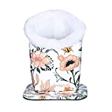 MOSISO Eyeglasses Holder, Plush Lined PU Leather Pattern Stand Case with Magnetic Base, Wild Flowers