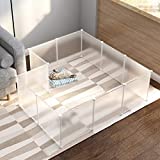 NATRKE Pet Playpen for Small Animals, Portable Plastic Translucent Pet Playpen Animal Fence for Small Animals, Cat, Rabbit, Ferret, Guinea Pig, Outdoor & Indoor, Bunny, with 12 Panels