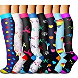 Copper Compression Socks For Women & Men Circulation (8 Pairs) - Best for Running,Hiking, Cycling,Travel,Pregnancy