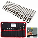 Spurtar 12 PCS Steel Hollow Leather Punch Set 1/8''-3/4''(3-19mm) Heavy Duty Round Hole Punch Set Leather Hole Tool for Watch Cloth Belt Gaskets w/Storage Bag