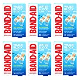 Band-Aid Brand Water Block Clear Waterproof Sterile Adhesive Bandages for First-Aid Wound Care of Minor Cuts and Scrapes, Assorted Sizes, 30 ct (Pack of 6)