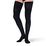 Plus Size Compression Thigh High Socks for Men 20-30 mmHg - Mens Graduated Compression Stockings Hose for Improving Circulation with Grip Top Fim by Absolute Suppport- Black, 3XL