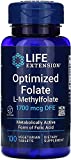 Life Extension Optimized Folate (L-Methylfolate), 1000 mcg 100 vegetarian Tablets (3 Pack) by Life Extension