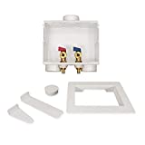 Eastman 1/2 Inch PEX Connection x 3/4 Inch MHT Washing Machine Outlet Box, Push to Connect Brass Plumbing Fittings, Double Drain, 60245,White