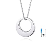 BEILIN Sterling Silver Circle of Life Eternity Memorial Urn Necklace Always with me Cremation Jewelry Pendant Necklaces for ashes (Silver)