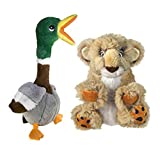 KONG - Shakers Honkers Duck and Comfort Kiddos Lion - Floppy Plush for Tug and Fetch - for Large Dogs
